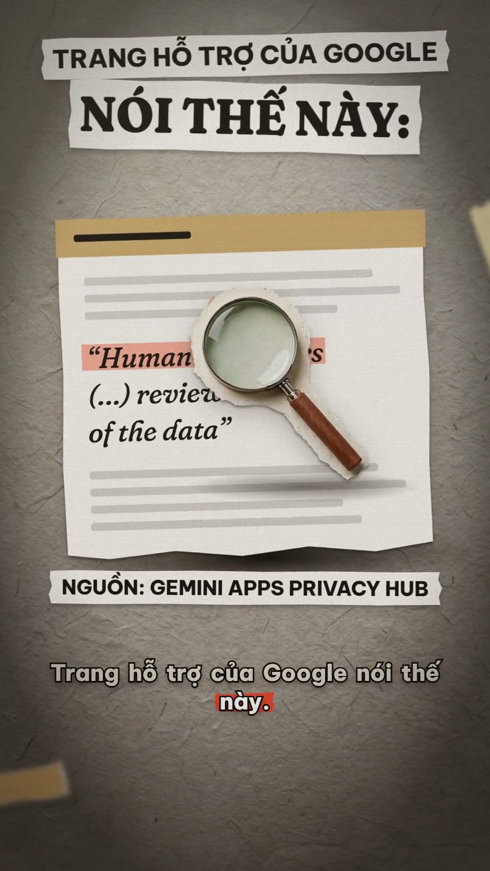 Papercut explainer frame contrasting AI and human storytelling